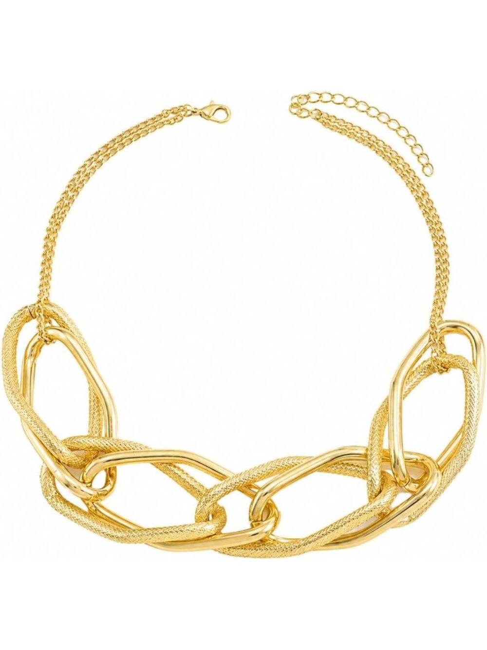 Chunky Gold Link Chain Necklace, Adjustable Statement Collar Necklace for Women